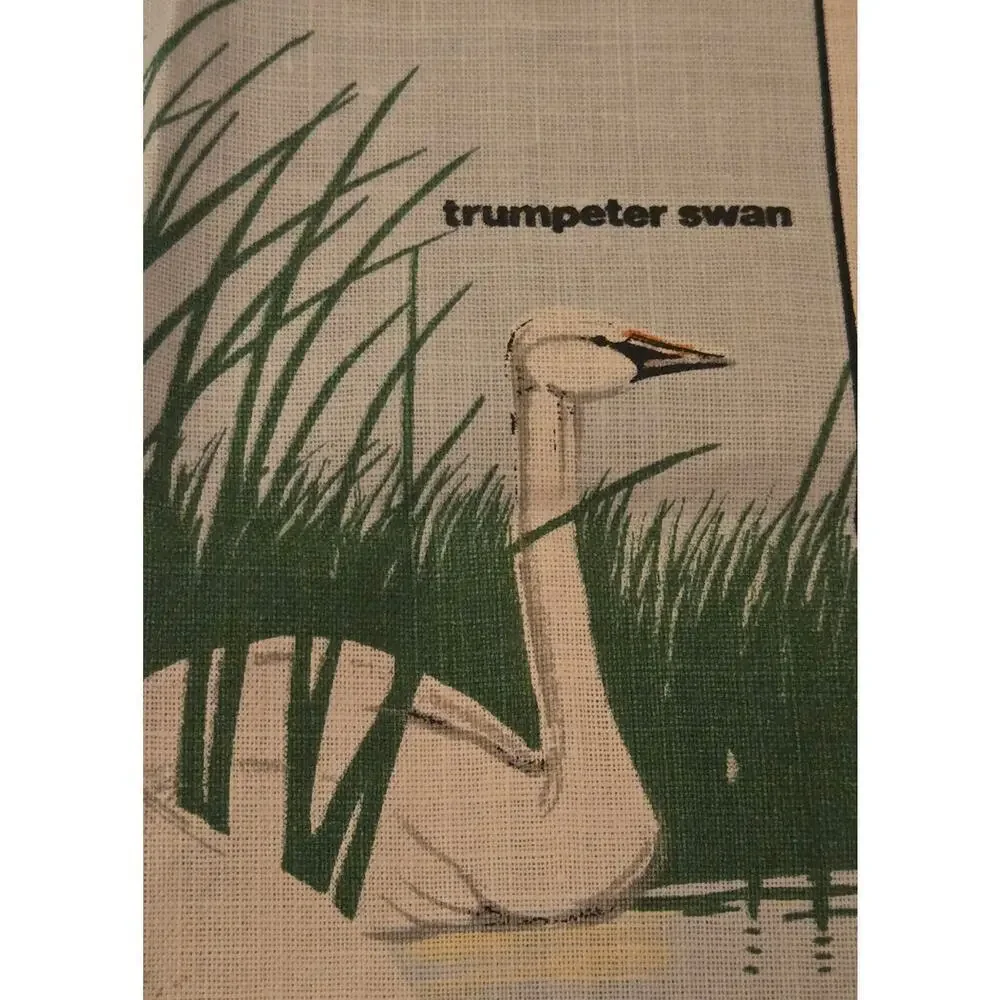 Vintage Irish Lenin Swan Unused Tea Towel by Ulster